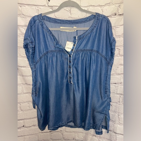 NWT We The Free Summer Love Top - Indigo - Size Small Oversized - Picture 6 of 17